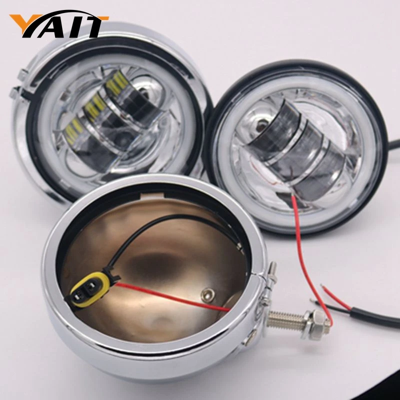 Светодиодный ные Противотуманные фары для езды на мотоцикле с ореолом DRL Davidson