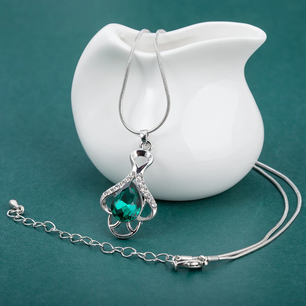 Комплект из колье и серёг с кристаллами 7 цветов | Украшения аксессуары