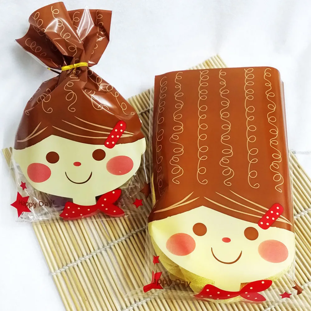 100 шт конфеты мешки мультфильм печати еды класса подарки торт печенье упаковка