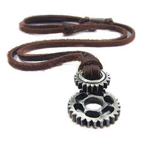 Ожерелье из 100% натуральной кожи в стиле панк винтажное кожаное ювелирное изделие