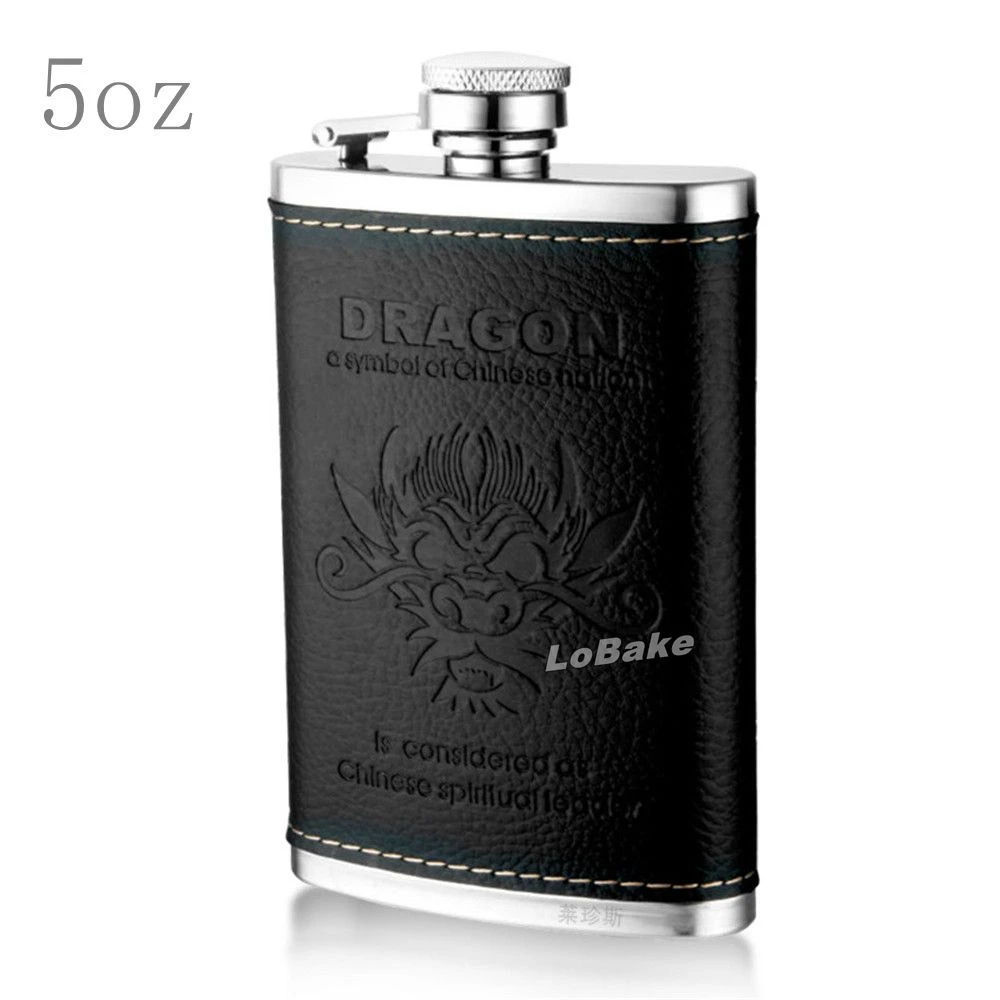 5 унций украшение головы дракона фляжка из нержавеющей стали винный горшок