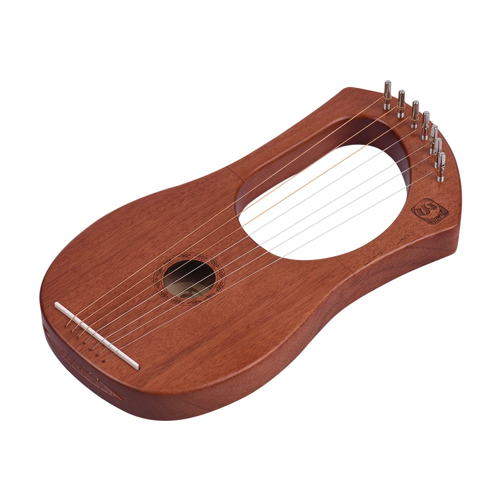 7-String деревянный Лира Арфы металлическими струнами из красного дерева однотонные лесенка из дерева и веревки инструмент с сумкой для переноски