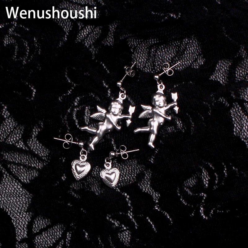 Серьги-гвоздики женские из нержавеющей стали милые короткие серьги в форме