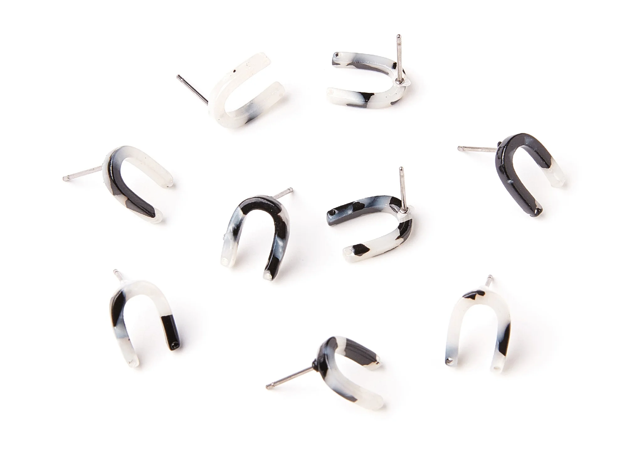 Ацетатные акриловые серьги гвоздики U образные ювелирные изделия 6 шт./лот 12 65x9 55x2