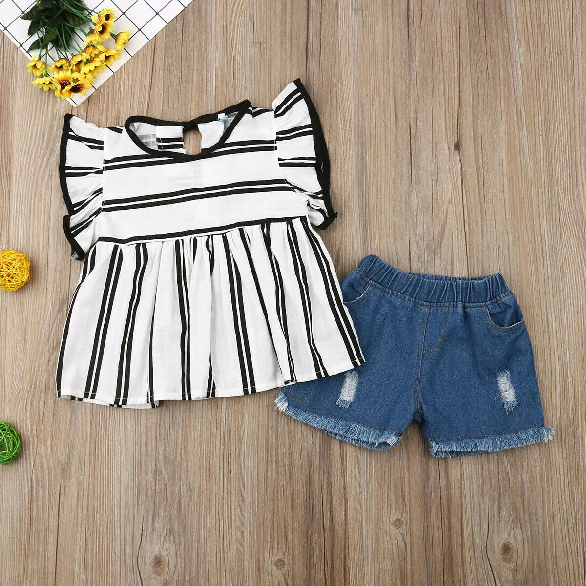 Комплект из 2 предметов для детей ясельного возраста маленьких девочек одежда