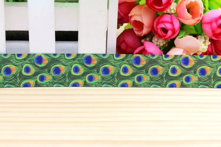 7/8 ''Бесплатная доставка лента с принтом павлина корсажная головной убор