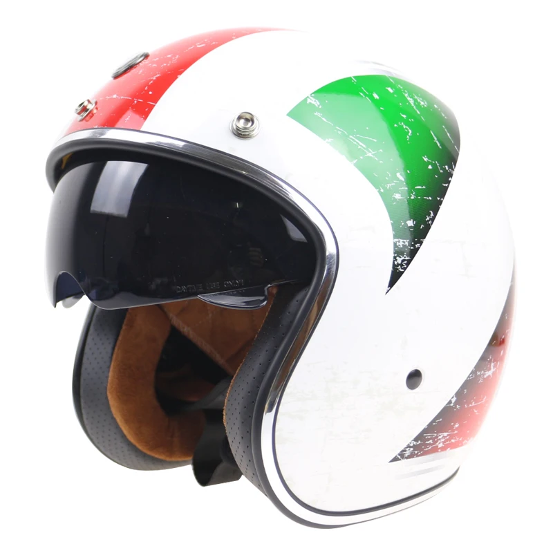 Классический мотоциклетный шлем в стиле ретро 3/4 с открытым лицом черные