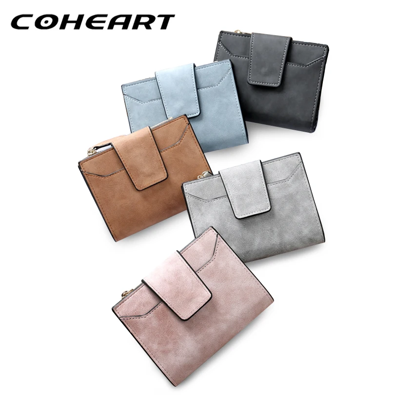 Женский кошелек модный винтажный женский маленький из кожи многофункциональные