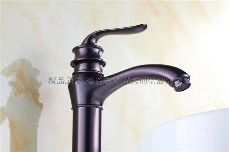Винтажный стиль античная кран черный высокий ванной faucets латунь отделка