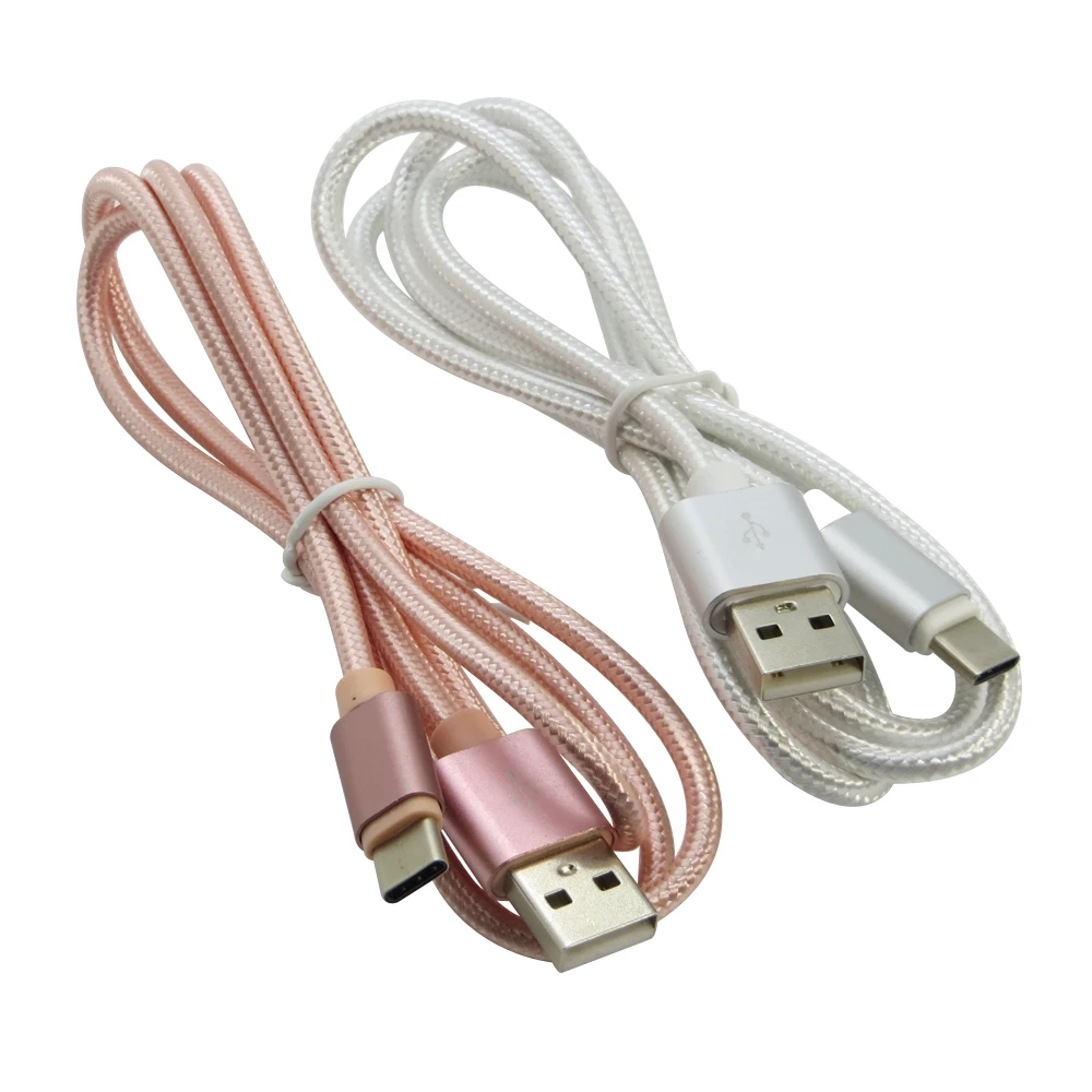 50 шт./лот 1 м 3 фута Плетеный Нейлоновый USB C кабель типа для Macbook Google Xiaomi Type