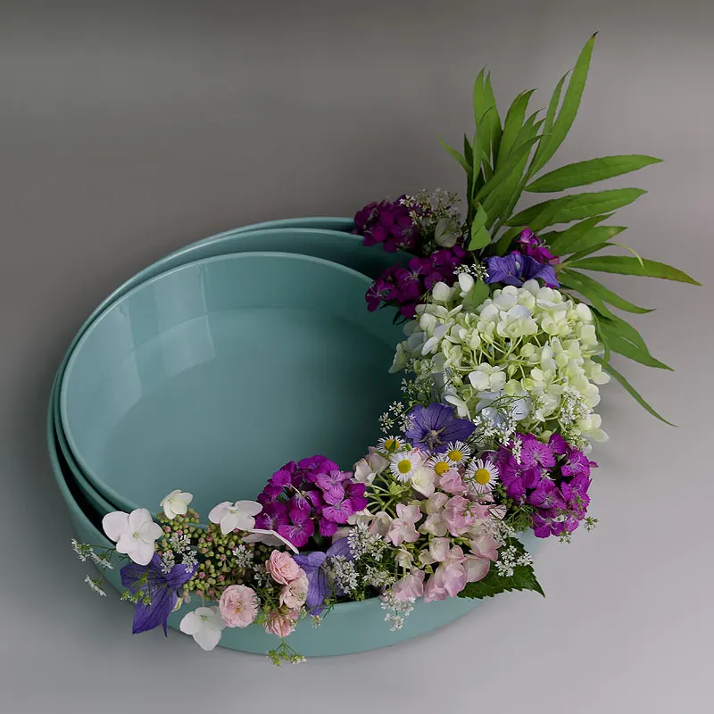 Японский стиль Ikebana обучающий цветочный горшок чистый цвет пластиковый ваза