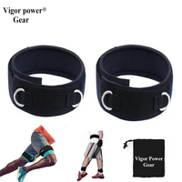 free shipping ankle straps wrist straps with 2 d ring for natural latex crossfit fitness resistance bands pull up rope