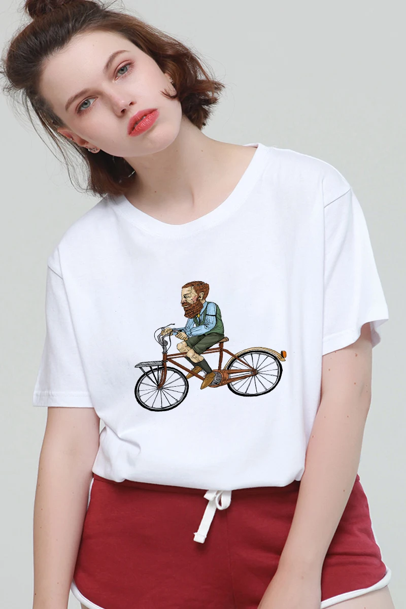 Женская футболка с коротким рукавом Good Bicycle повседневная хлопковая Футболка