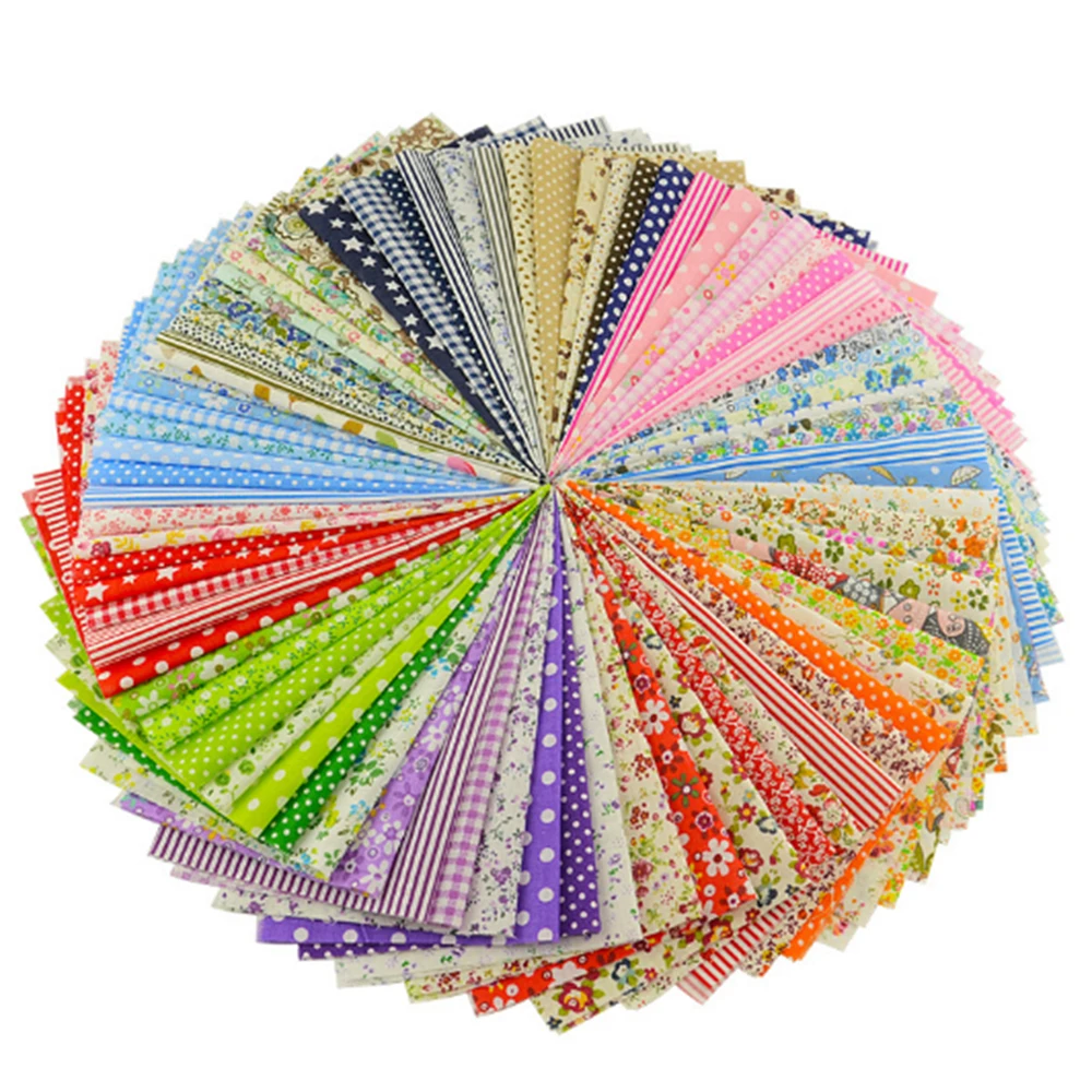 

50 pcs/lot 10x10 cm Printed Floral Cotton Fabric For Sewing Patchwork Doll Cloths 100% Cotton Fabric Patchwork Fabric