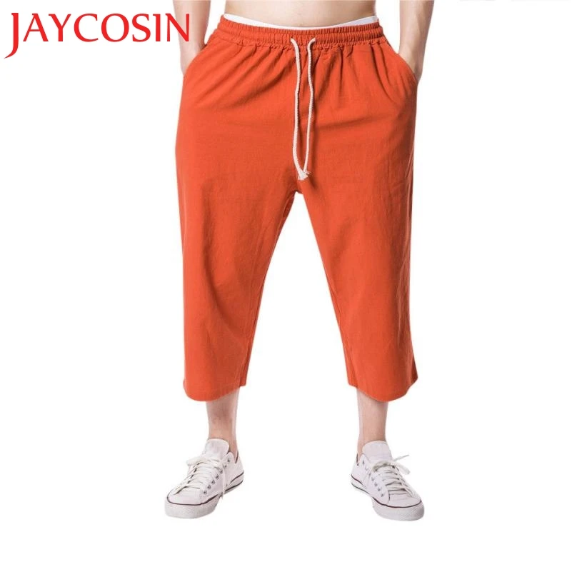 JAYCOSIN Новинка 2018 мужские спортивные льняные повседневные свободные брюки с