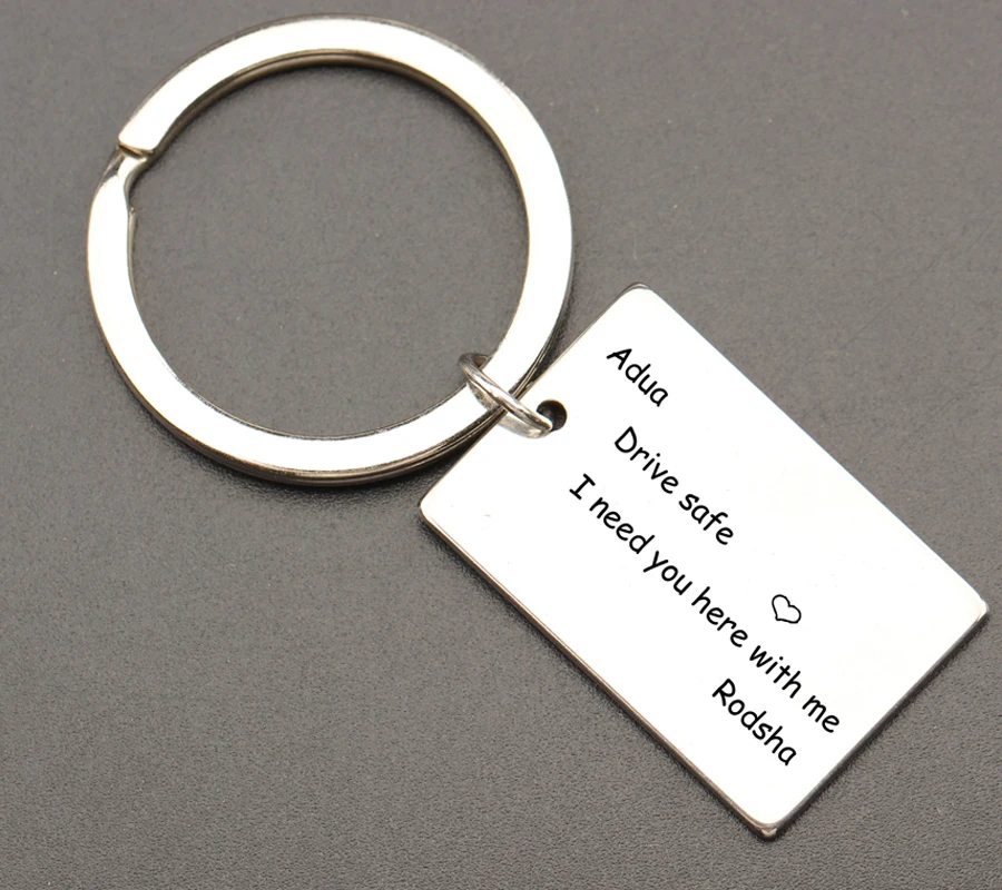 Брелок для ключей с гравировкой подарок мужа машины пары именем на заказ |