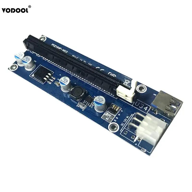 006C PCI E Express 1x к 16x расширитель переходная карта USB 3 0 6Pin SATA Интерфейс Видеокарта Riser