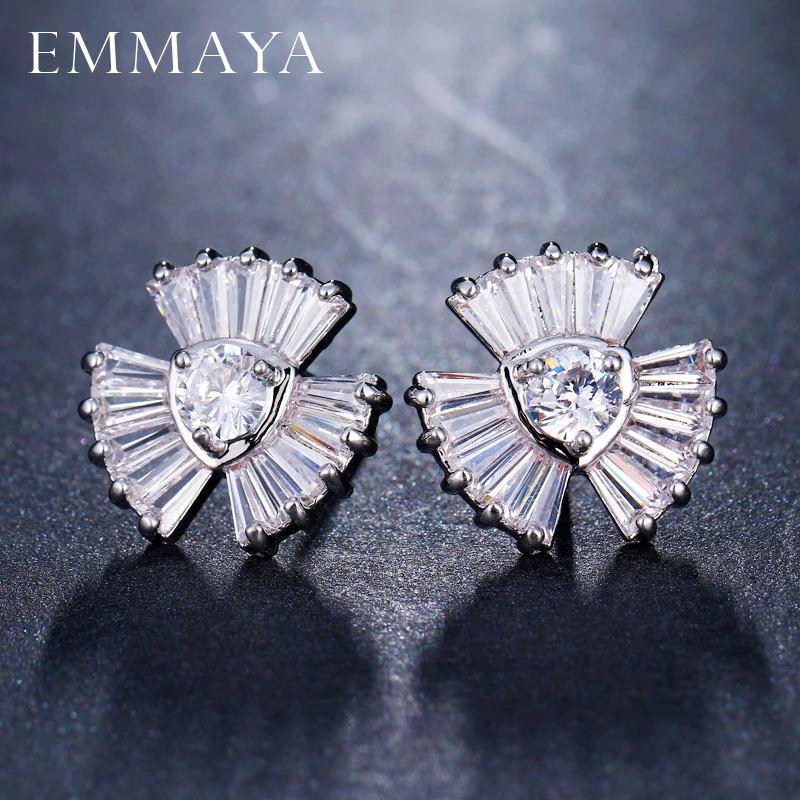 Серьги гвоздики EMMAYA с фианитами женские модные ювелирные украшения известного