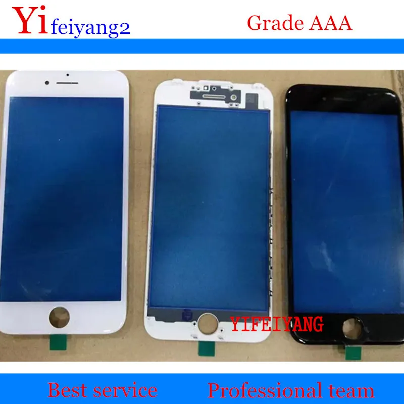 50 шт. YIFEIYANG OEM Переднее внешнее стекло + Рамка для iPhone 8 plus 7 6 6s 5 дюймов с рамкой