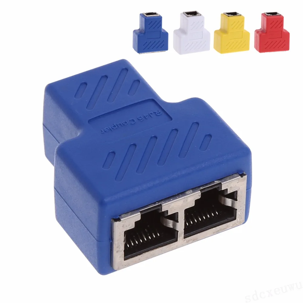Разветвитель сетевого кабеля RJ45 LAN Ethernet с 1 на 2 каналами удлинитель адаптера