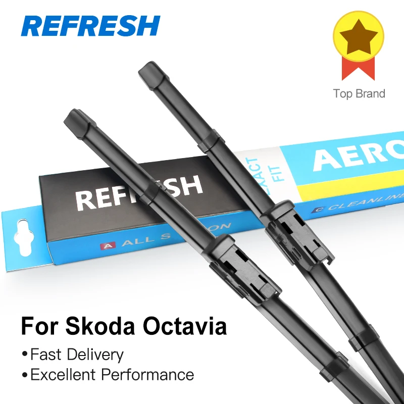 

REFRESH Windscreen Wiper Blades for Skoda Octavia Combi Hatchback Mk1 Mk2 Mk3 Fit Hook / Side Pin / Push Button Arms