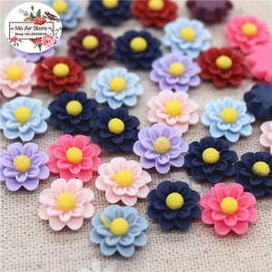 50 шт 13 мм разноцветный цветочный Смола Винтаж плоский Кабошон DIY Ювелирные изделияукрашение телефона без отверстия