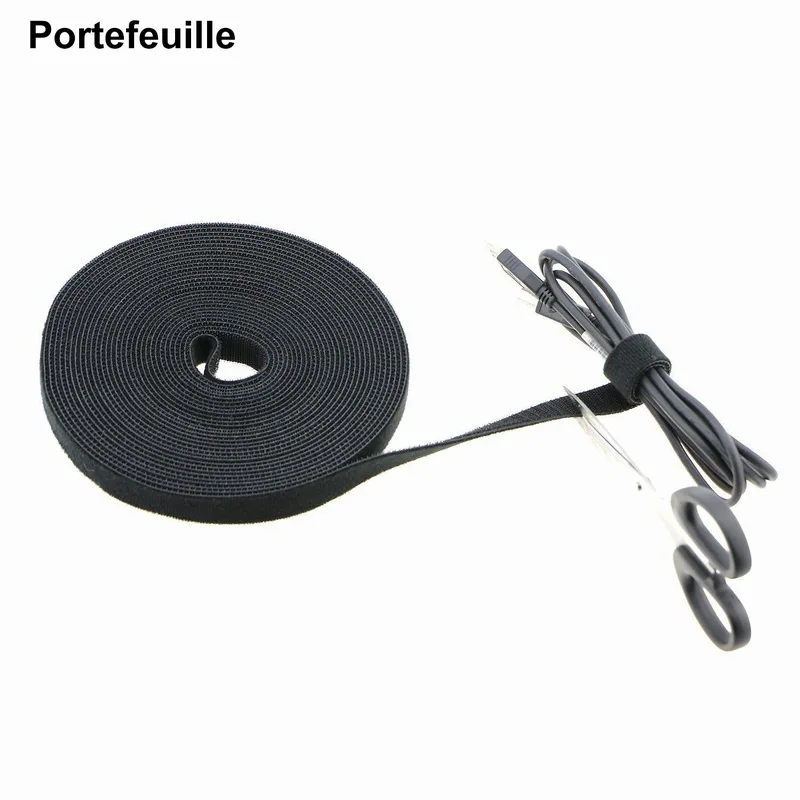 Portefeuille кабельная стяжка нейлоновый ремешок кабель питания крюк петля держатель