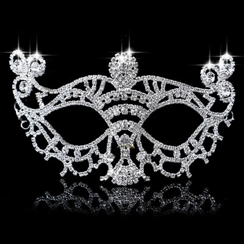 **Luxury Elegant Diamond Rhinestone Mask Sexy Hallowmas Venetian Bauta Half Face Party Dance Masquerade Cosplay Decor | Дом и сад