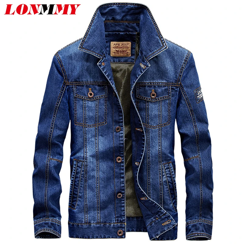 LONMMY M 4XL 2018 мужские куртки и пальто хлопковая джинсовая куртка в стиле милитари
