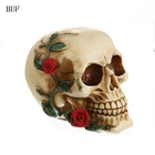 BUF 12 см статуя черепа розы из смолы искусственное Ремесло Декор для вечерние НКИ на Хэллоуин украшения подарки