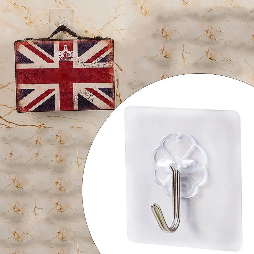 2 шт. подшипник кг клей крепкий настенный крюк Lucky Clover прозрачные кухонные крючки