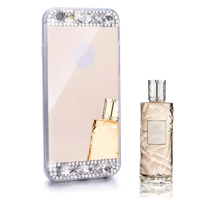 Bling алмаз зеркало сзади ТПУ чехол мягкий для iPhone 6/6 s 4.7 дюйма удобный известный