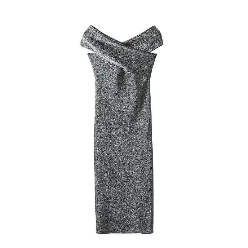 2018 Новый Vestidos Женщины пикантные крест с плеча без бретелек Вязание ожогов