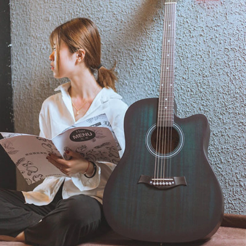 

Vintage Color Acoustic Guitar 41 Inch Pruce Wood Backplane Beginner