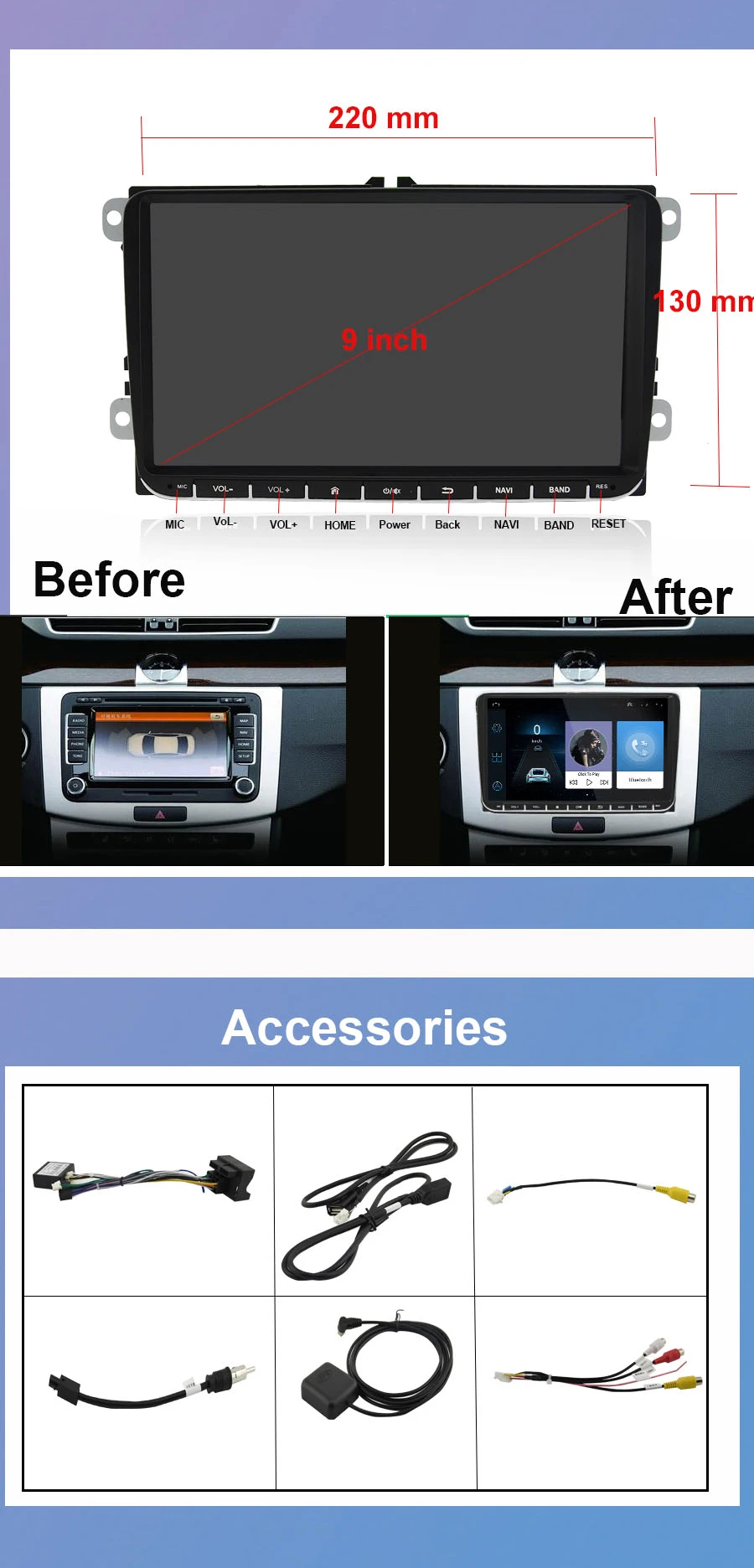 Navivox Автомобильный мультимедийный плеер android 8,1 2 Din автомобильный DVD для VW/Volkswagen/Golf/Polo/Tiguan/Passat/b7/b6/SEAT/leon/Skoda/Octavia