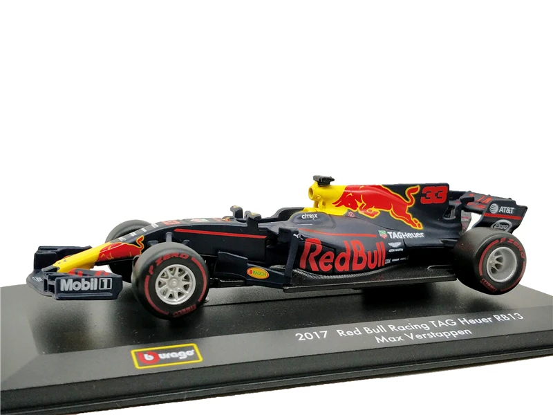RB13 Nr33 Verstappen BBurago 1:32 F1 RedBull W07 SF16 RB13 литье под давлением гоночная модель автомобиля игрушечные машинки - Цвет: RB13 Nr33 Verstappen