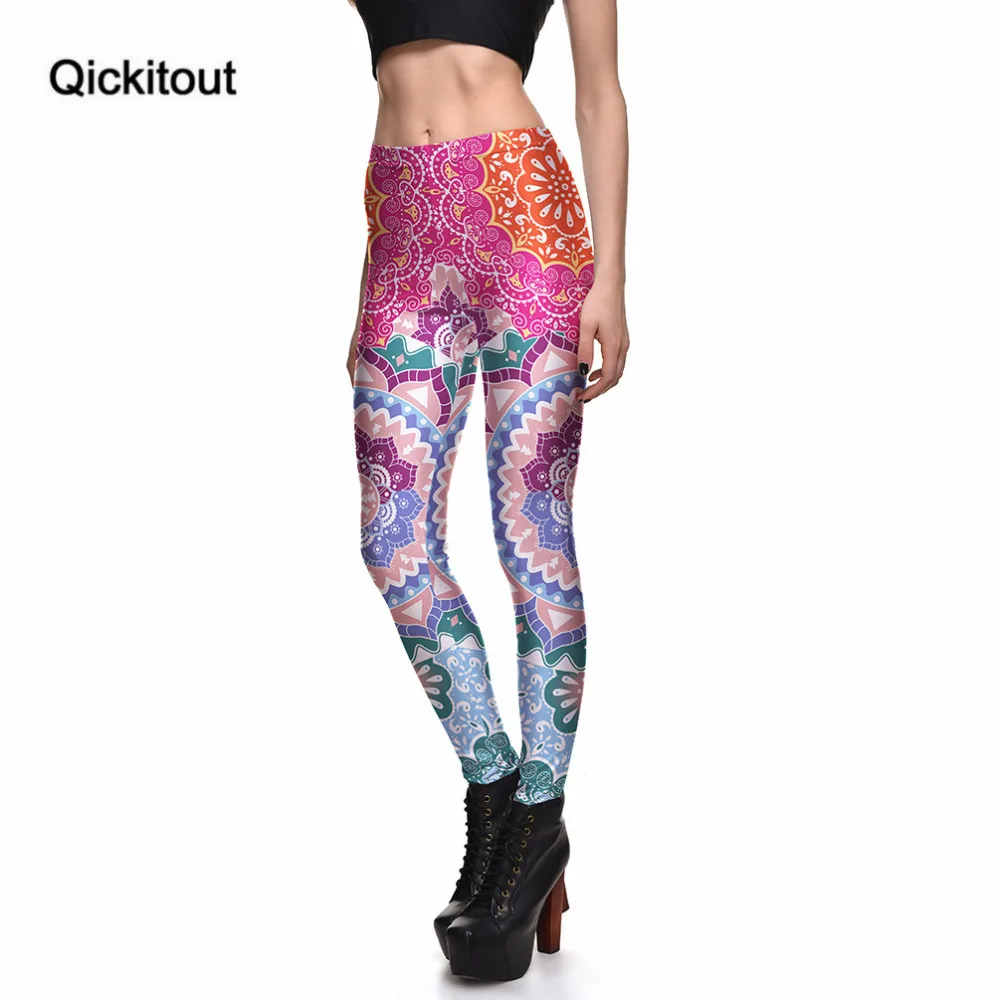 Женские леггинсы Qickitout в ретро стиле с цифровой печатью размер S 4XL|leggings color|fashion