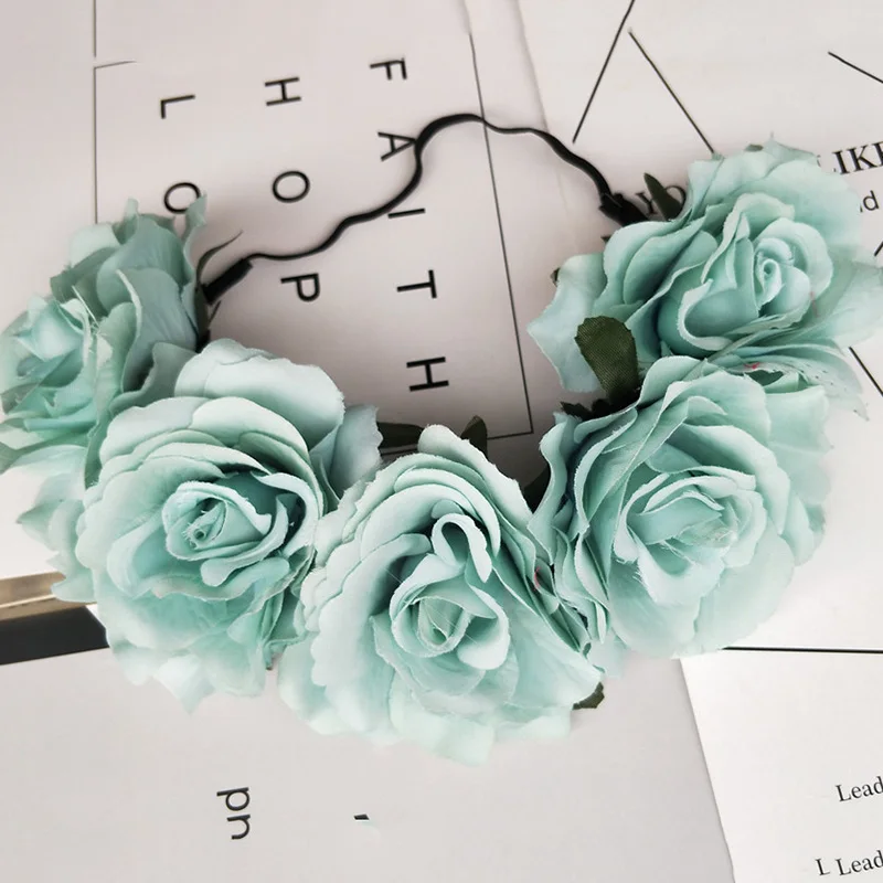 Цветочный ободок с розами Цветочная корона для подружки невесты цветок ручной