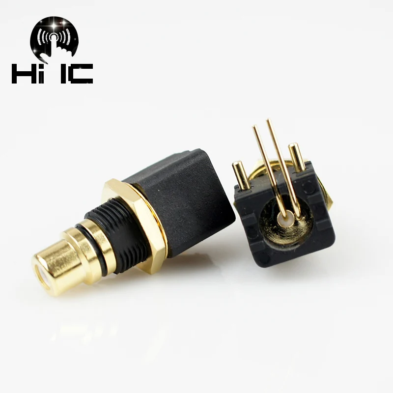 2 шт. HIFI медь позолоченный RCA клемма гнездо разъема ПП аудио вилка 90 градусов