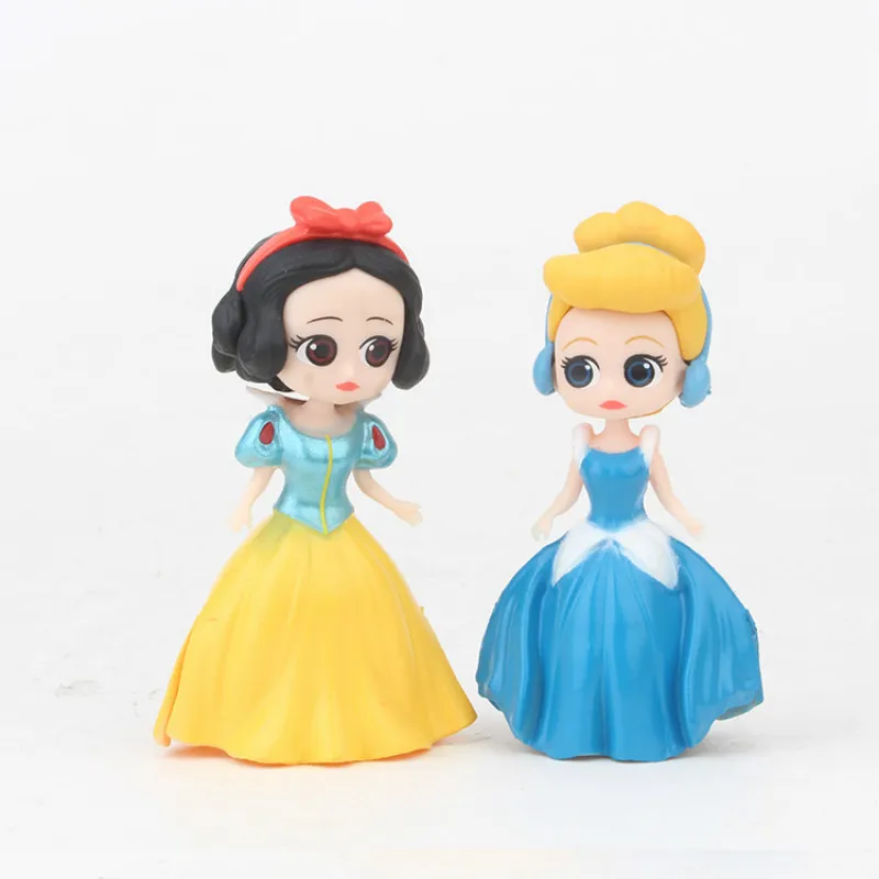 Disney 6 шт./лот игрушки принцессы Q Posket ПВХ Фигурки Белоснежка Мерида куклы детские