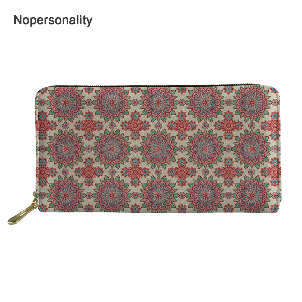 

Женский кошелек в богемном стиле с мандалой, на молнии