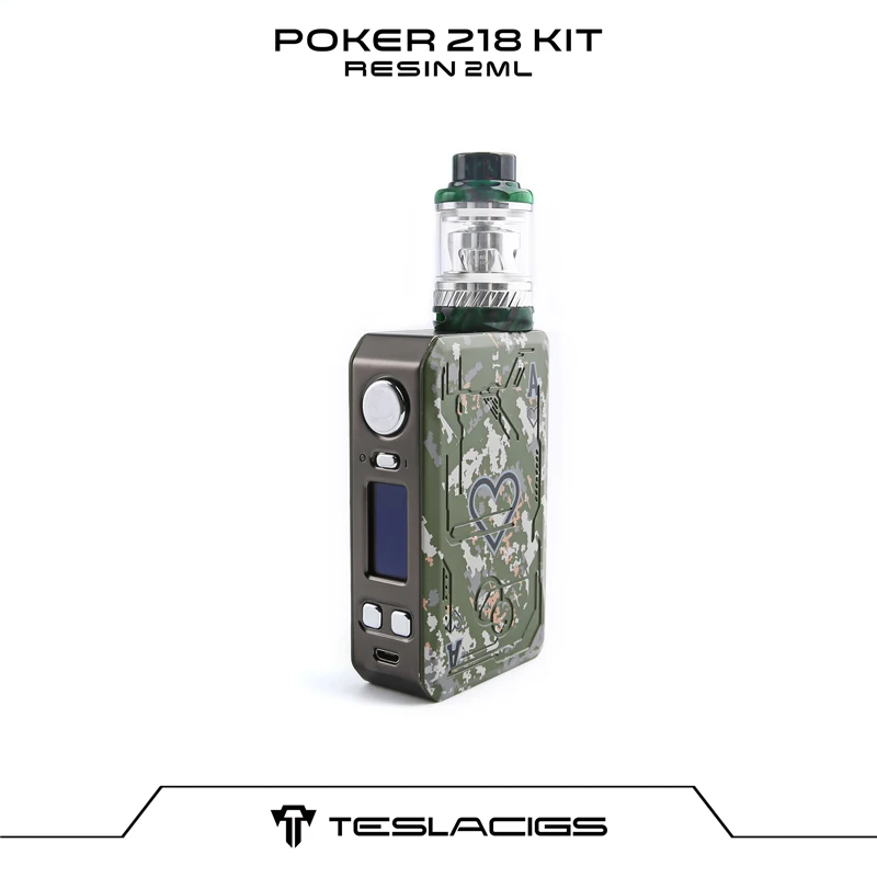 Оригинальный Tesla Poker 218 комплект Vape и Вт Teslacigs TC коробка мод 2 мл/6 мл Смола танк