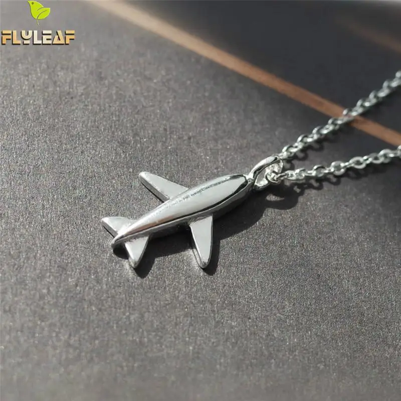 Женское ожерелье с подвеской в виде самолета из серебра 100% пробы|pendants for women|airplane