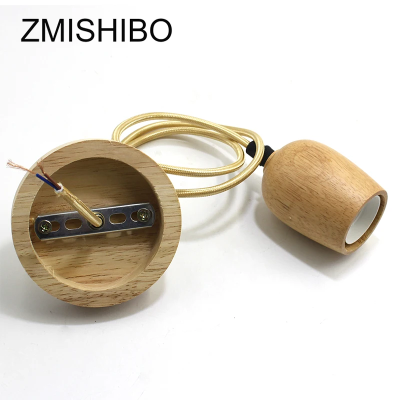 ZMISHIBO Country Style E27 Деревянный подвесной светильник 110V-220V для гостиной Droplight LED Подвесной светильник на основе провисания.