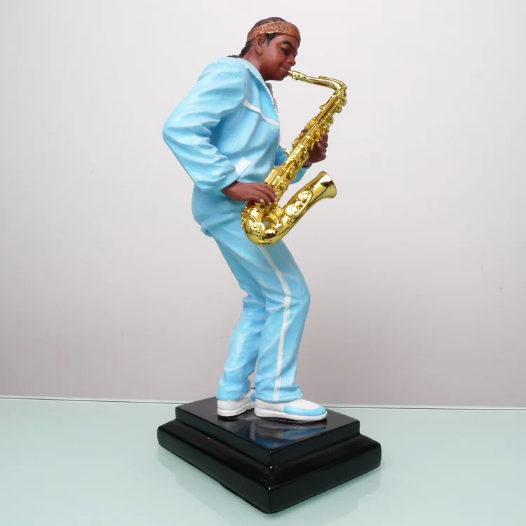 Черный ремешок музыка декоративные украшения из смолы альт саксофон фигурка