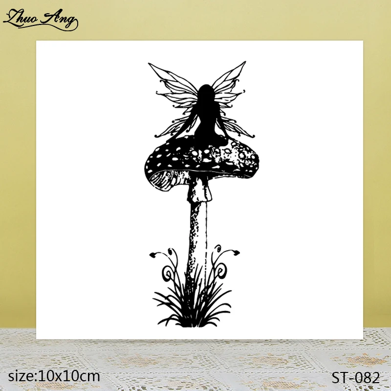 

ZhuoAng Beautiful Mushroom Elf Transparent Silicone Stamp / Stamp DIY Scrapbook / Album Decoration Transparent Seal