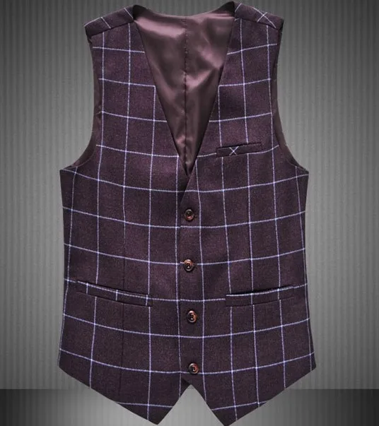 Новинка осени 2017 клетчатые жилеты для мужчин модный брендовый жилет мужской