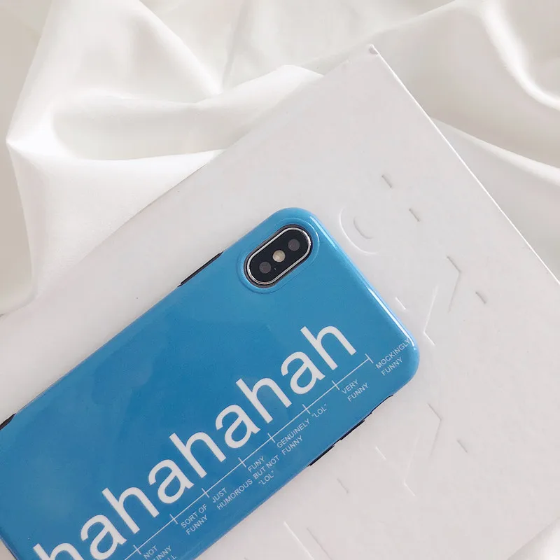 Hahaha simple letter cover case for iphone 7 soft TPU phone back 6 6s 6plus 7plus 8plus iphoneX |