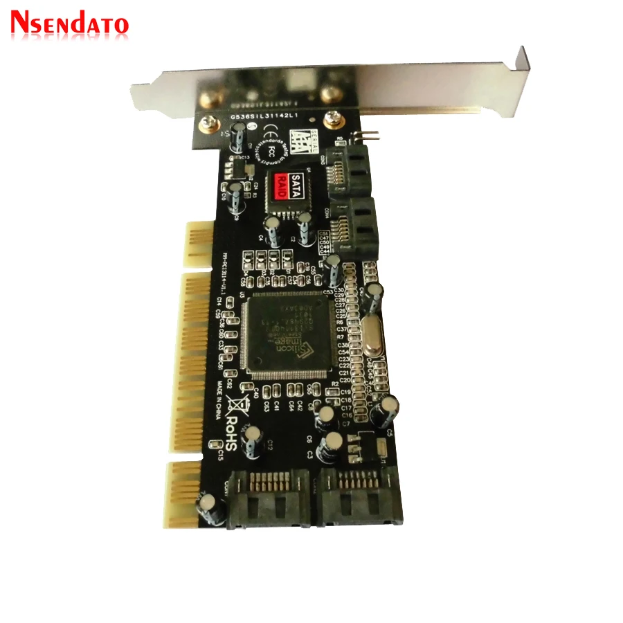 PCI Sata Внутренний Порты и разъёмы s Serial ATA контроллер карты 4 Sil3114 Чипсет 013577 с 2