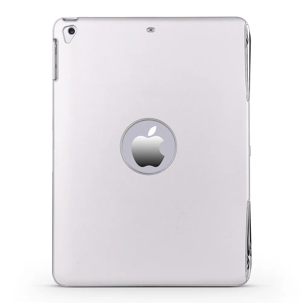 Silver Для iPad 9,7 съемный Смарт чехол+ тонкий 7 цветов светодио дный LED подсветка Алюминий Bluetooth русский/Испанский клавиатура - Цвет: Silver